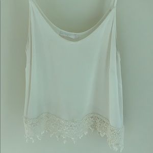 Lush chiffon white top with crotchet bottom